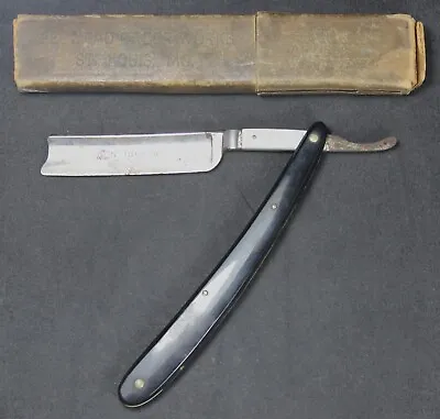 Felt Pad  Antiseptic  11/16 Straight Razor W/  Pearl  Tang & Box - Vintage • $26.99