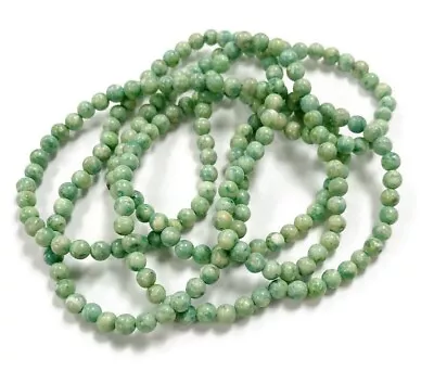 200+ Vintage Genuine Fossil Mint Green 4mm. Gemstone Beads (36 Inch String) 6444 • $2.99