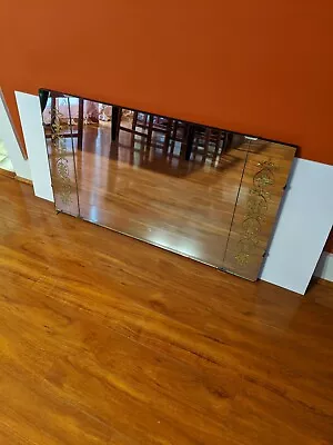 $142.32 • Buy Vintage Mid Century Modern Etched Gold Foiled Large Art Deco Wall Mirror
