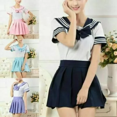 Japanese School Girls Dress Outfit Sailor Uniform Anime Cosplay Costume Suit Hot • £10.79