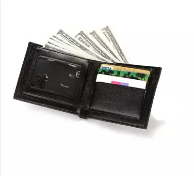 £4.99 • Buy Bifold Mens Wallet Leather + 3 Cards + 3 Note Compartment + 1 Window ID 