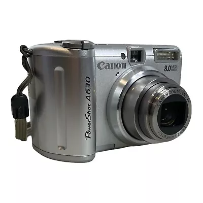 Canon PowerShot A630 8.0MP Digital Camera - Silver Transfer Cable Bag Tested • $175