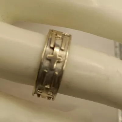 $0.01 • Buy Vintage Solid Sterling 925 Silver 6.6 Mm RELIGIOUS BAND RING  Size 8 USA 3.6gs 