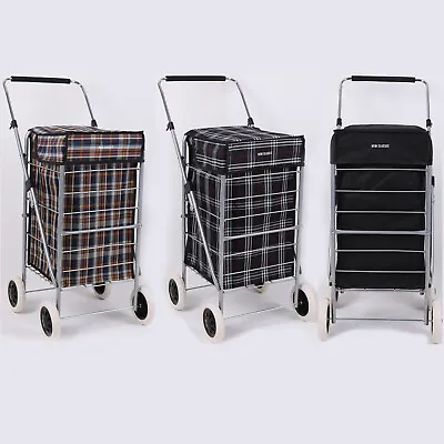 £29.99 • Buy 4 Wheel Shopping Cart Trolley Folding Mobility Large Travel Premium 60L Bag Case