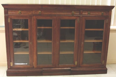 $2900 • Buy Antique  4 Door Bookcase Circa 1890 Solid English Oak Working Locks Quality 
