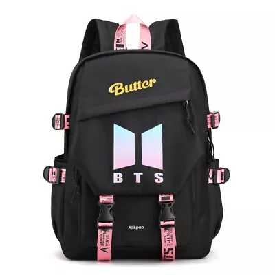 BTS Butter School Backpack Book Bag With Free BTS Necklace • $23