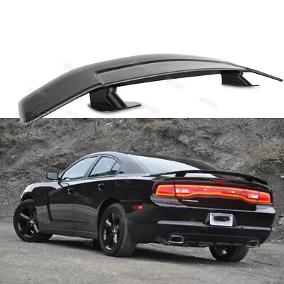 Car Rear Trunk Spoiler Wing Carbon Fiber Look W/Adhesive For Dodge Charger SRT  • $99.19