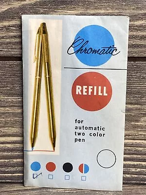 Vintage Chromatic Refill For Automatic Rwo Color Pen Blue Ink A1 • $14.99