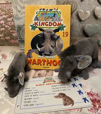 My Animal Kingdom Book 19 Warthogs 2 Soft Toys + Tags + Certificate Deagostini • £10