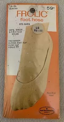 Vintage FROLIC Peds Foot Hose 1960’s Suntan Stretch Nylon NEW IN PACKAGE • $5.09