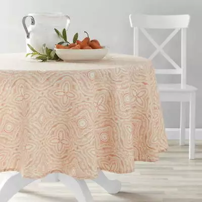 Medallion Print Fabric Tablecloth 70  Round Textile • $13.03