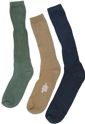 USOA ANTI-MICROBIAL BOOT SOCK 3 Pair Black/OD/Tan/Coyote Military Socks • $14.99