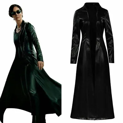 The Matrix Resurrections Trinity Cosplay Costume Outfit Halloween Jacket Coat • £46.80