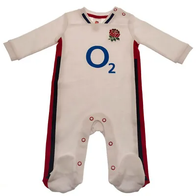 £16.99 • Buy England Rfu 2022 Baby Rugby Pram Babies Sleepsuit Grow Play Official Product