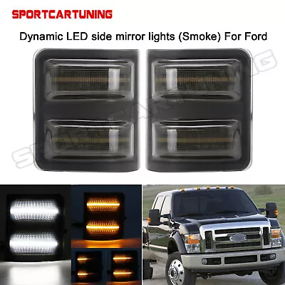 Sequential Smoked LED Side Mirror Signal Light For 2008-2016 Ford F250 F350 F450 • $35.09