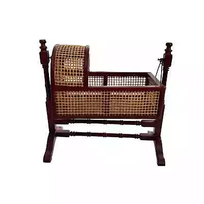 Dollhouse Miniature 1:12 Vintage Mahogany & Cane Cradle By Fantastic Merchandise • $235