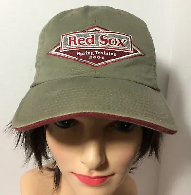 Boston Red Sox 2001 Spring Training Fort Myers Green Khaki Baseball Cap Hat • $24.94