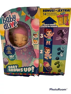 Baby Alive Baby Grows Up. Speaks Spanish/english. 14 Party Surprises. 75+ Sounds • $80