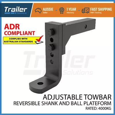 Adjustable Drop Towbar Tow Bar Ball Mount Tongue Hitch Trailer Car 4000KG 4T • $87.73