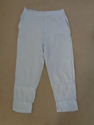 Eden Rock Pale Grey Linen Trousers - Size Small • £15