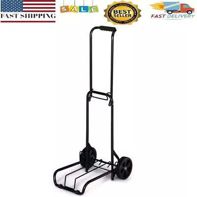 Compact Folding Steel Hand Truck Trolley Luggage Cart Foldable Dolly Push 75lbs • $24.69
