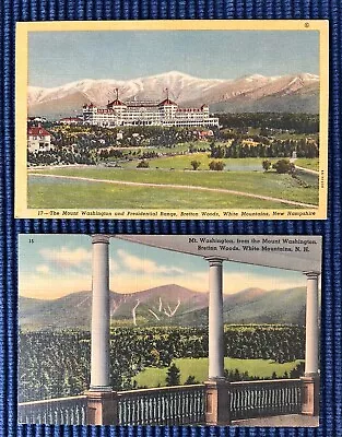 BRETTON WOODS NEW HAMPSHIRE NH~Mount Washington Hotel~2 Linen Cards~White Mts • $1.50