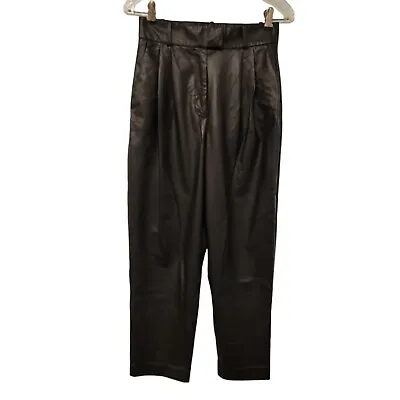 H&M Black Faux Leather Wide Leg Pants SIze 6  • $15.99
