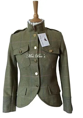 Gorgeous Oliver Brown Of Chelsea Green Tweed Jacket Size 8 • £50