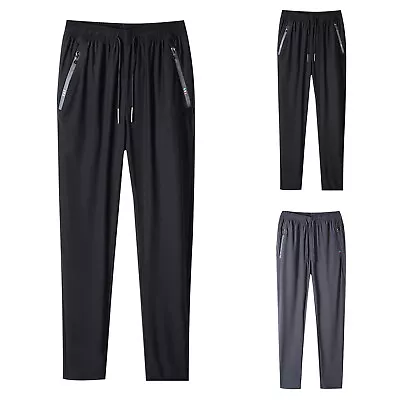 Mens Solid Sports Leisure Trousers Fitness Loose Running Training Leg Guard • $16.99