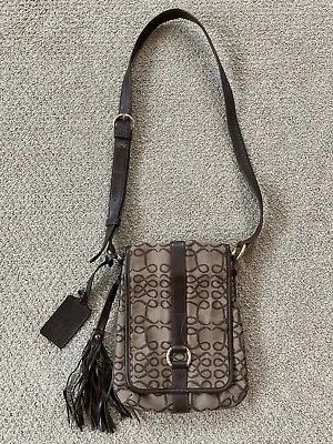 Lancel Paris Bag Crossbody Adjustable Strap Monogram Brown Leather Boho Fridge • £67.56