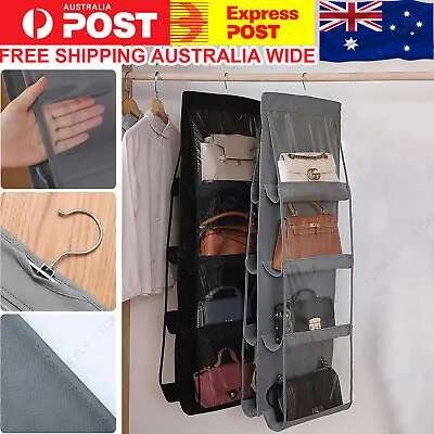 8 Pocket Double-sided Handbag Storage Bag Holder Hanging Organizer Shelf DF • $12.26