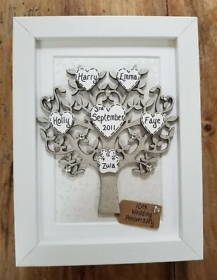 £17.99 • Buy 10 Year Wedding Anniversary Gift, Personalised Tree Frame, 10th Tin Tenth