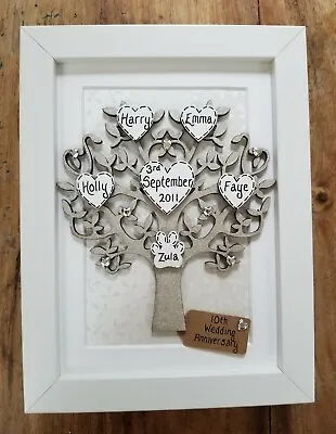 Ten Year Wedding Anniversary Gift Personalised Tree Frame 10th Tin Tenth • £21.99