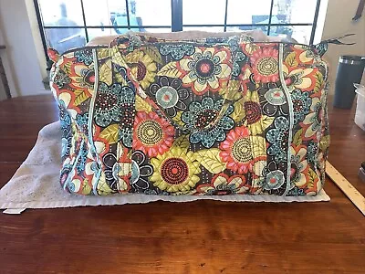 Vera Bradley Duffle Bag Floral Weekender Travel Size 21 X 10 X 13 Flower Shower • $24.98