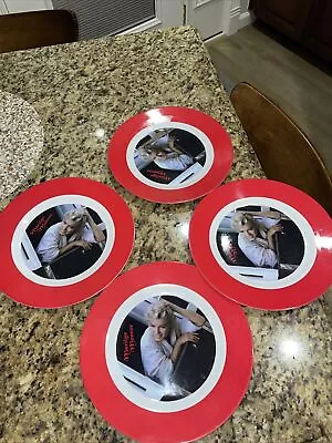 Marilyn Monroe Set Of 4 Plates Plastic 10” Red • $25