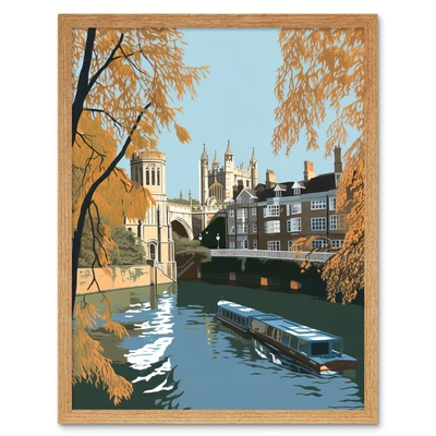 £24.99 • Buy River Cam And University Buildings Of Cambridge Framed Art Picture Print 12x16