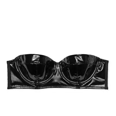 Victoria's Secret Very Sexy Faux Patent Leather Strapless Bra 34B *Black* NEW! • $25.99