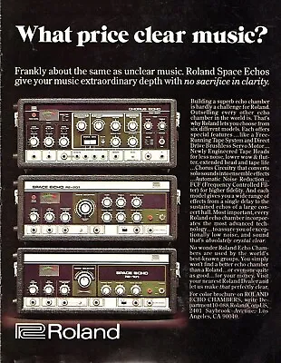 Vtg 70s ROLAND SPACE ECHO CHAMBER UNIT MAGAZINE PRINT AD Re 101 201 Effect Pinup • $9.99