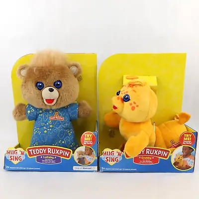 Teddy Ruxpin Hug 'N Sing Lullaby Bear & Grubby Octopede Musical Plush Toys 11in • $34.97