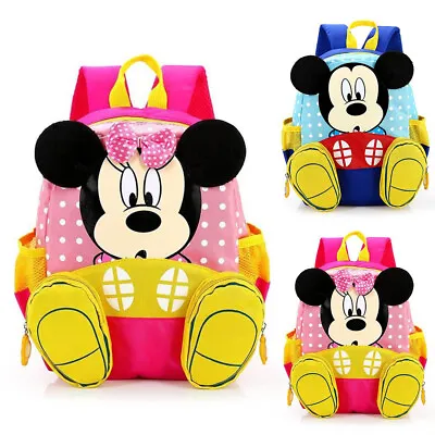 Toddler Mickey Minnie Mouse Backpack Kids Girls Boys School Bag Travel Rucksack • £6.59