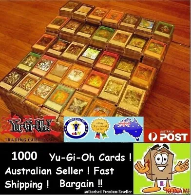 YuGiOh! 1000 + Bulk Cards Pack [100 Rares & HOLOS] BEST GENUINE KONAMI AUSTRALIA • $69.50