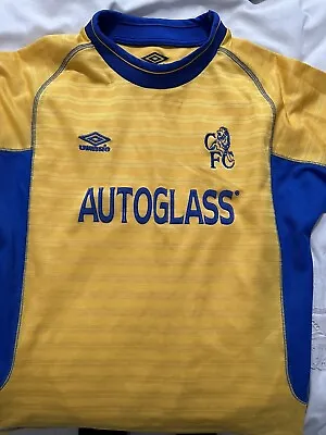 Chelsea Away Shirt 2000-2002 Umbro Autoglass Medium Boys Age 10-12  • £10