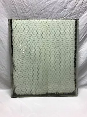 1 Piece Vintage 24x27 Industrial Chicken Wire Safety Security Glass Old 1076-23B • $150