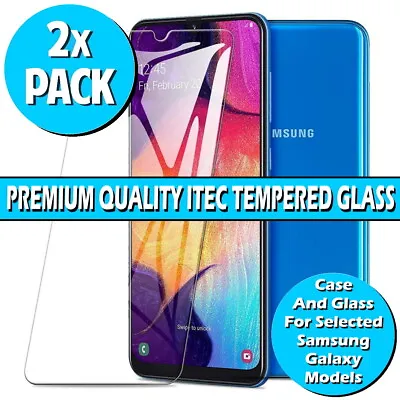 Tempered Glass Screen Protector For Samsung A10 A20/E A40 A50 A70 Gel Case Cover • £1.99