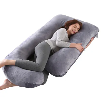 $29.59 • Buy New Pregnancy Pillow Maternity Belly Contoured Body With Cover J/U Shape S/L