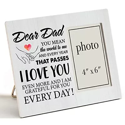 Dad I Love You Wooden Picture Frame Gift Grateful Dad Wood Photo Frame Gift F... • $17.77