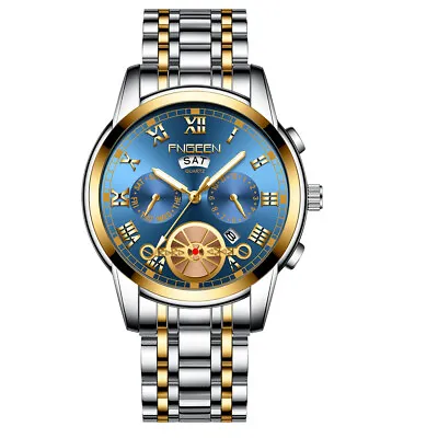 FNEEN Men's Trendy Fashion Watch Men's Quartz Steel Band Multifunctional Watch • $19.62