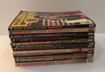 Vintage Ellery Queen Mystery Magazine Lot Of 12 1984 1985 *Including 500th Issue • $14.99