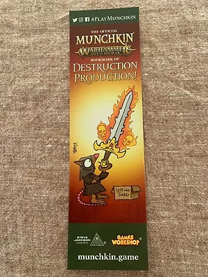 Destruction Production! Bookmark - Munchkin Warhammer - Promo - Rare!!! • $5.95