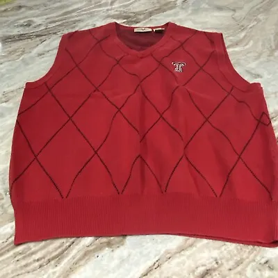 Vintage Texas Tech Red Raiders University Sweater Vest Sz L Vesi Sportswear • $26.09